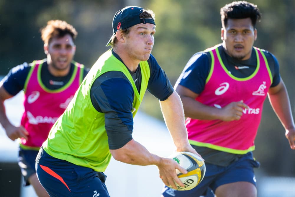 Wallabies captain Michael Hooper returns to training in Cessnock. Photo: RUGBY.com.au/Stuart Walmsley