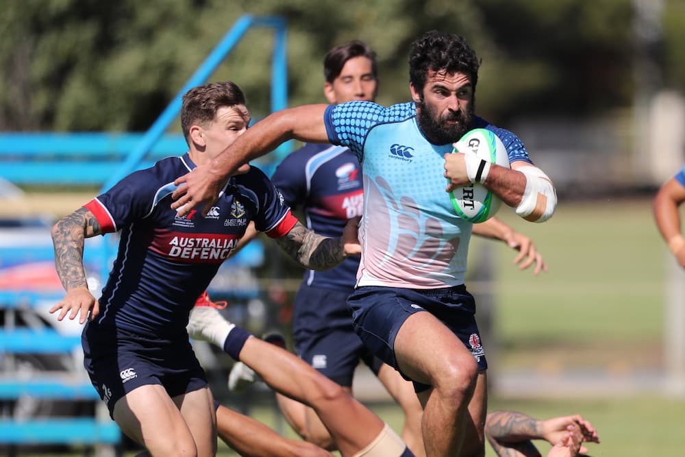 NSW Light Blue were big winners over the Australian Defence Force, winning 28-7. Photo: ARU Media/Peter Mundy.