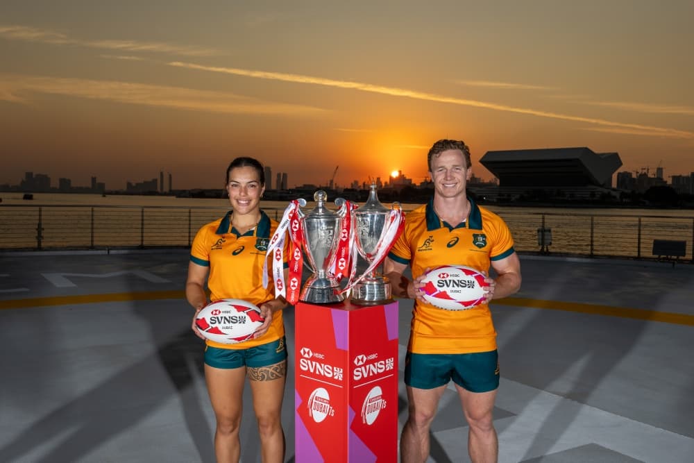 The Australia Sevens sides are ready for Dubai. Photo: World Rugby