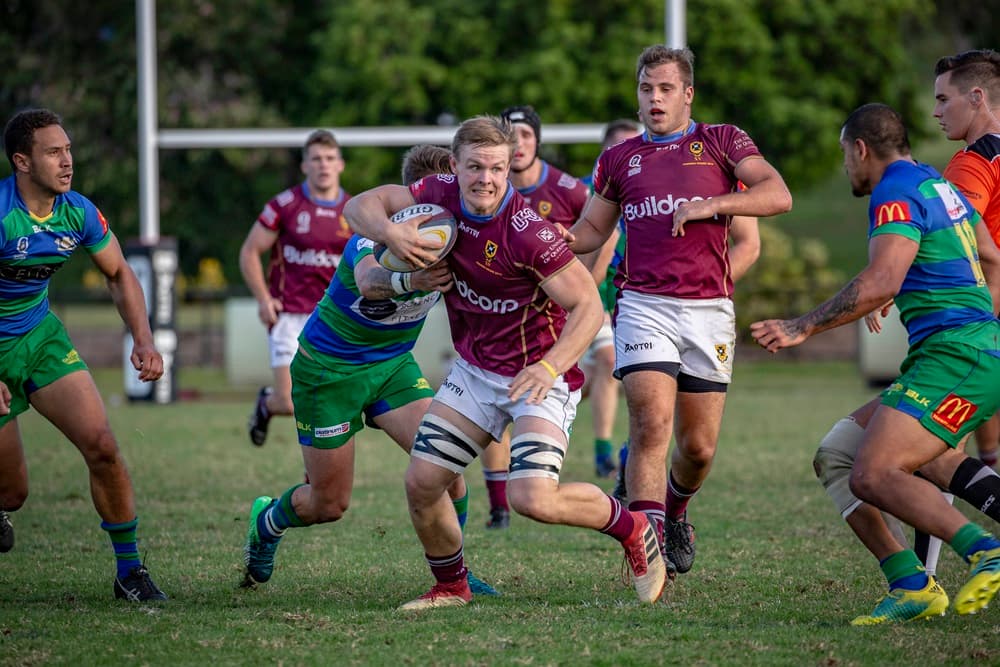 Backrower Sam Wallis prepped for another big year with the Red Heavies. Photo: Brendan Hertel/QRU