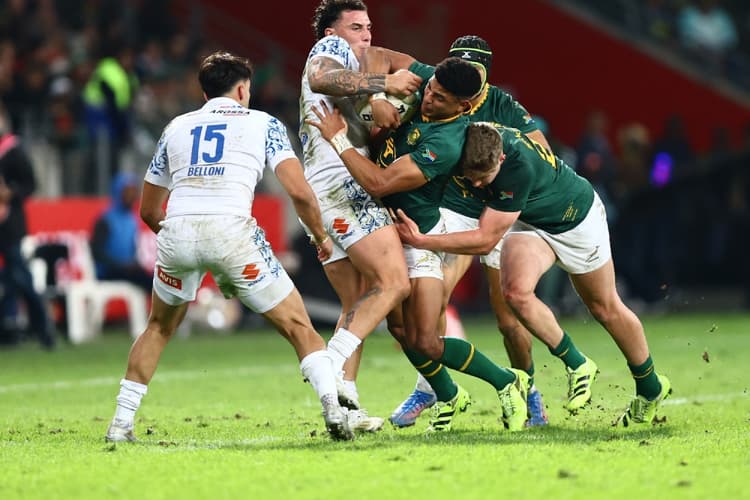 World Rugby has issued a Clarification on the Springboks' controversial kick-off play against Italy. Photo: Getty Images