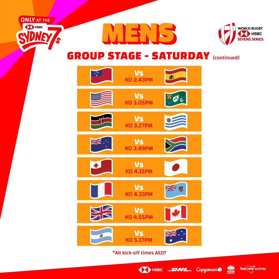 Saturday Men's Schedule 2