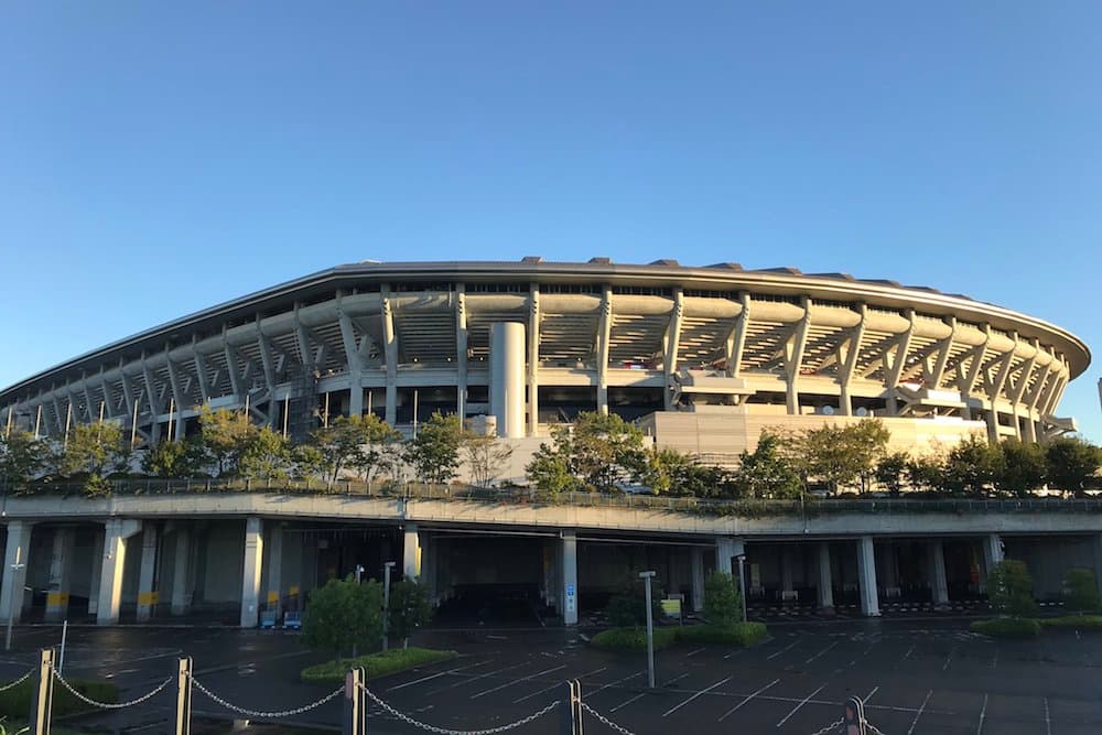 Yokohama International Stadium the morning after Typhoon Hagibis. Photo: Twitter/
