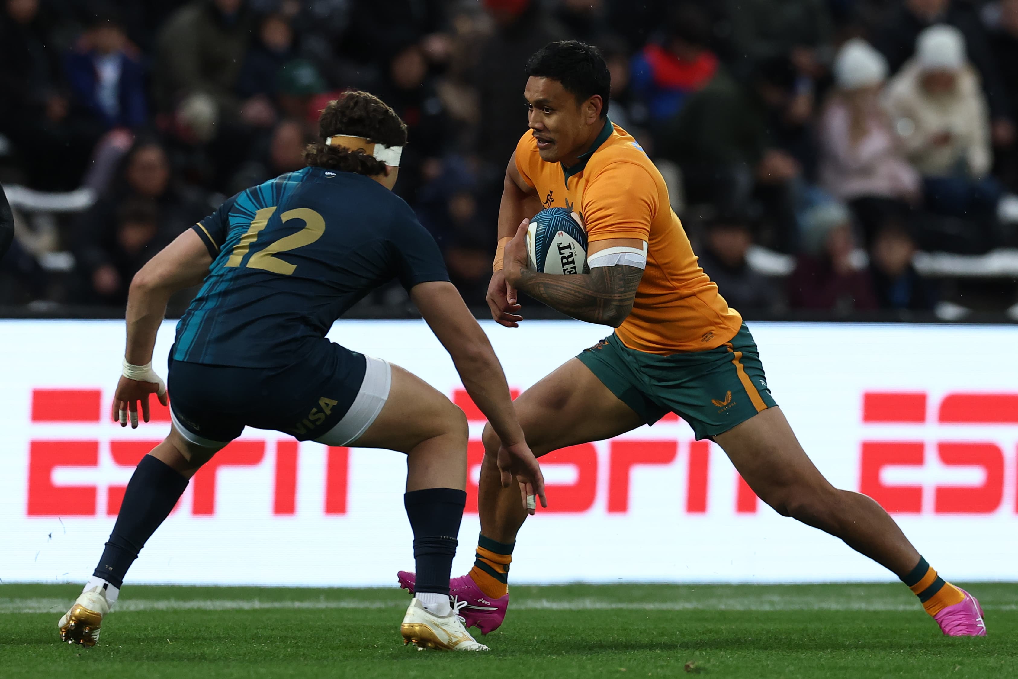  Len Ikitau believes his long-standing partnership with Isaac Henry can be crucial for the Wallabies in Saturday’s Bledisloe Cup opener against the All Blacks. Photo: Getty Images