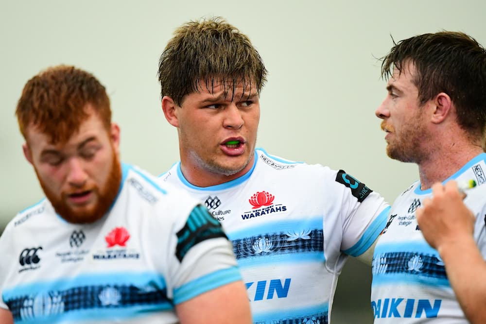 LeRoux Roets in action for the Waratahs in their trial against the Brumbies. Photo: Stuart Walmsley/RUGBY.com.au