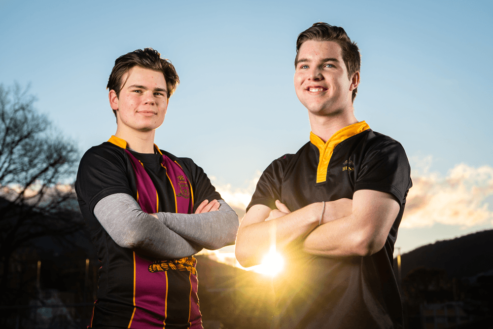 Hutchins graduates Martyn Szoke and Jack Weeding. Photo: Rugby AU Media/Stuart Walmsley
