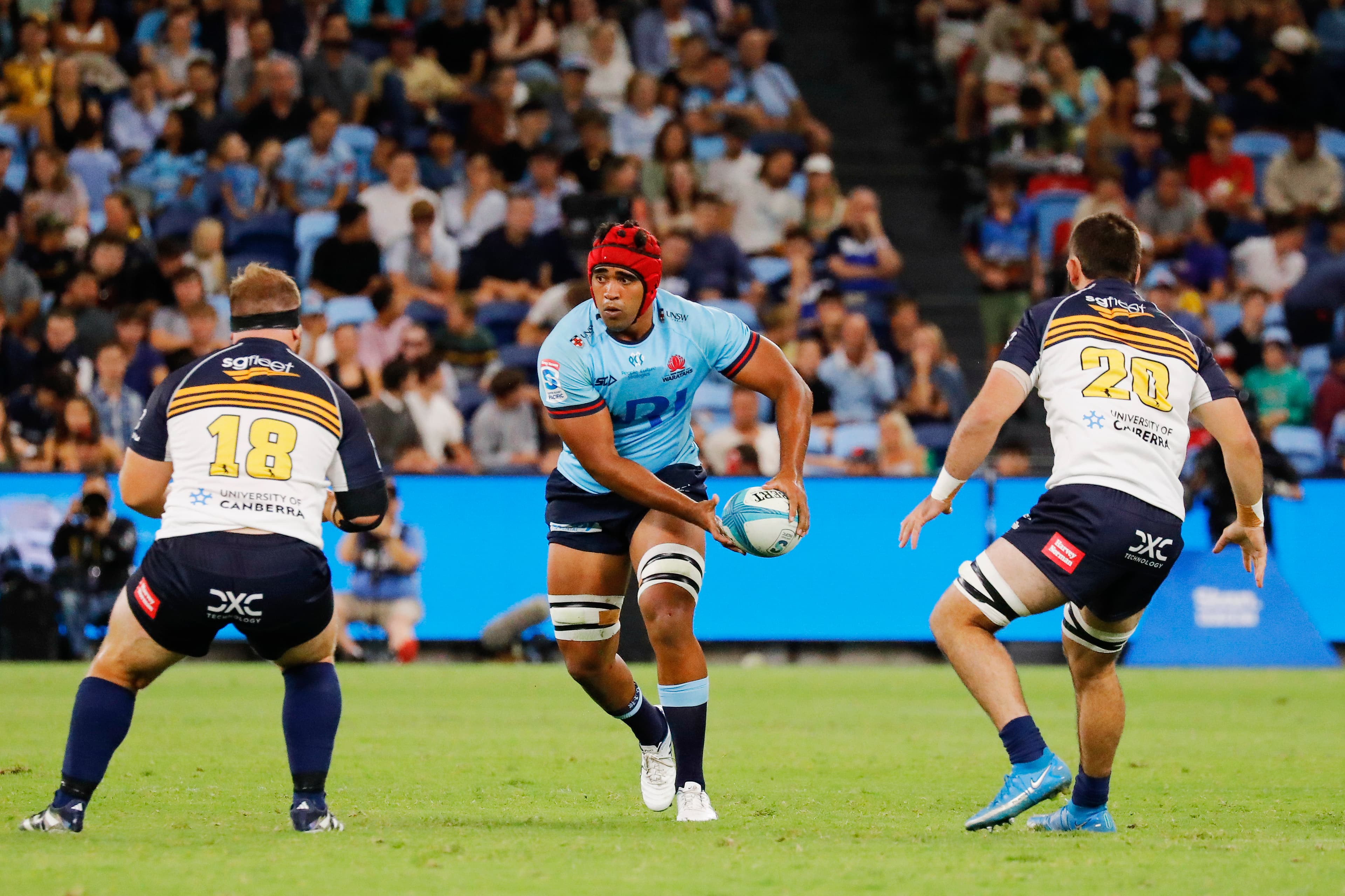 Langi Gleeson in action against the Brumbies