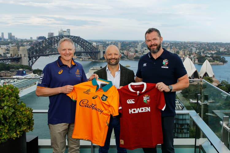 Wallabies coach Joe Schmidt, Managing Director, IHG Hotels & Resorts Matt Tripolone and British & Irish Lions coach Andy Farrell. Photo: Supplied 