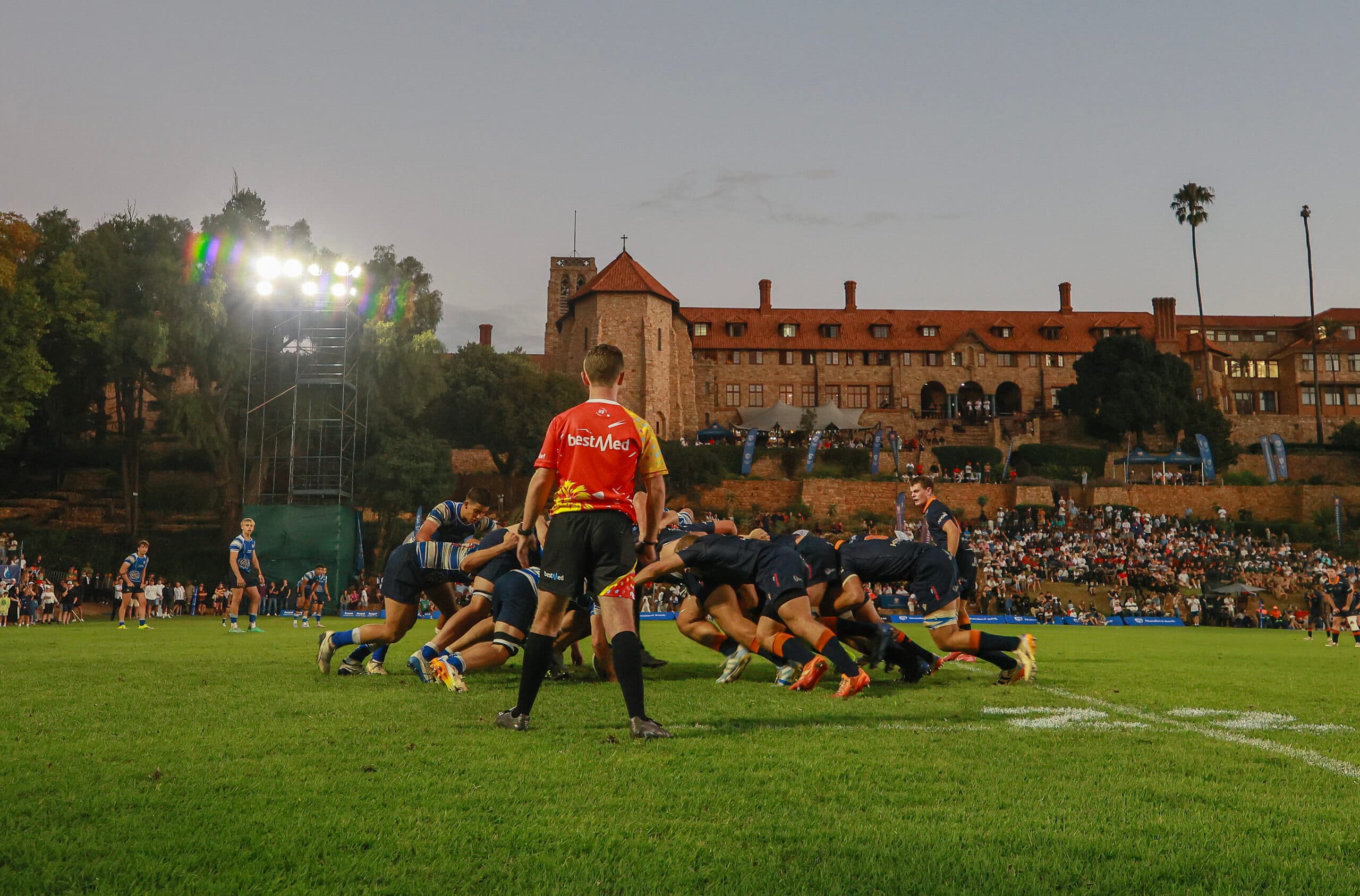 The Nudgee College First XV in action at the St John's College Easter Rugby Festival. Photo: Courtesy St John's College