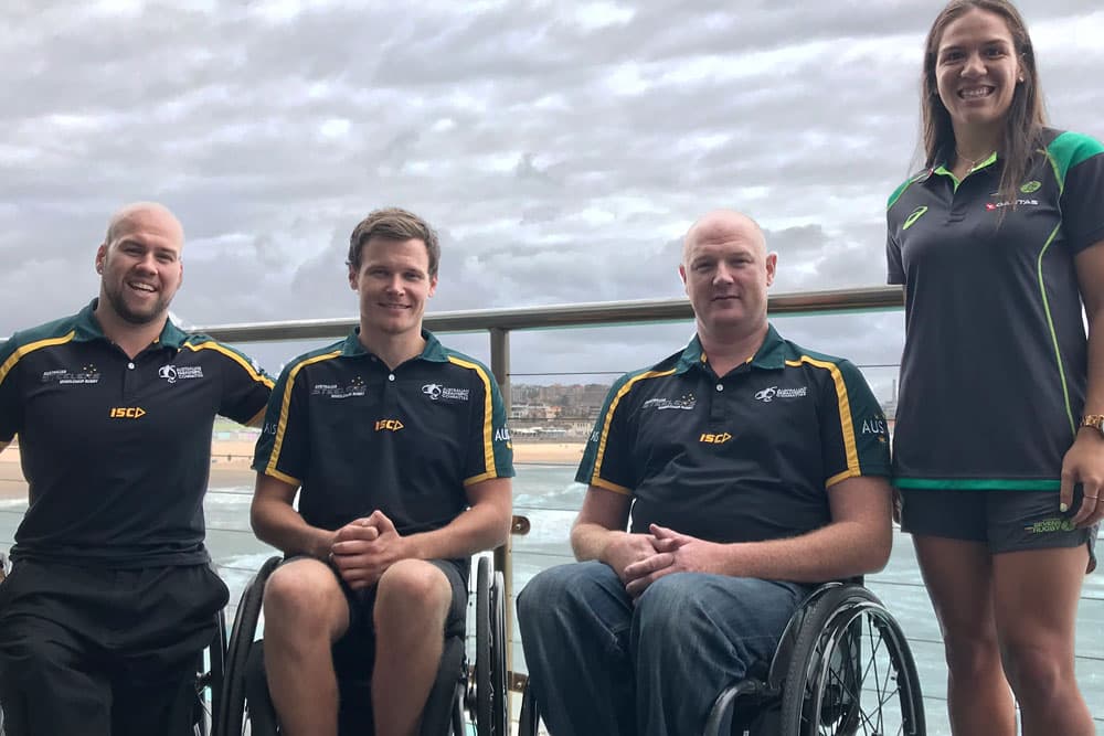 Evania Pelite with Ryley Batt, Andrew Edmondson and Brad Dubberley. Photo: Supplied