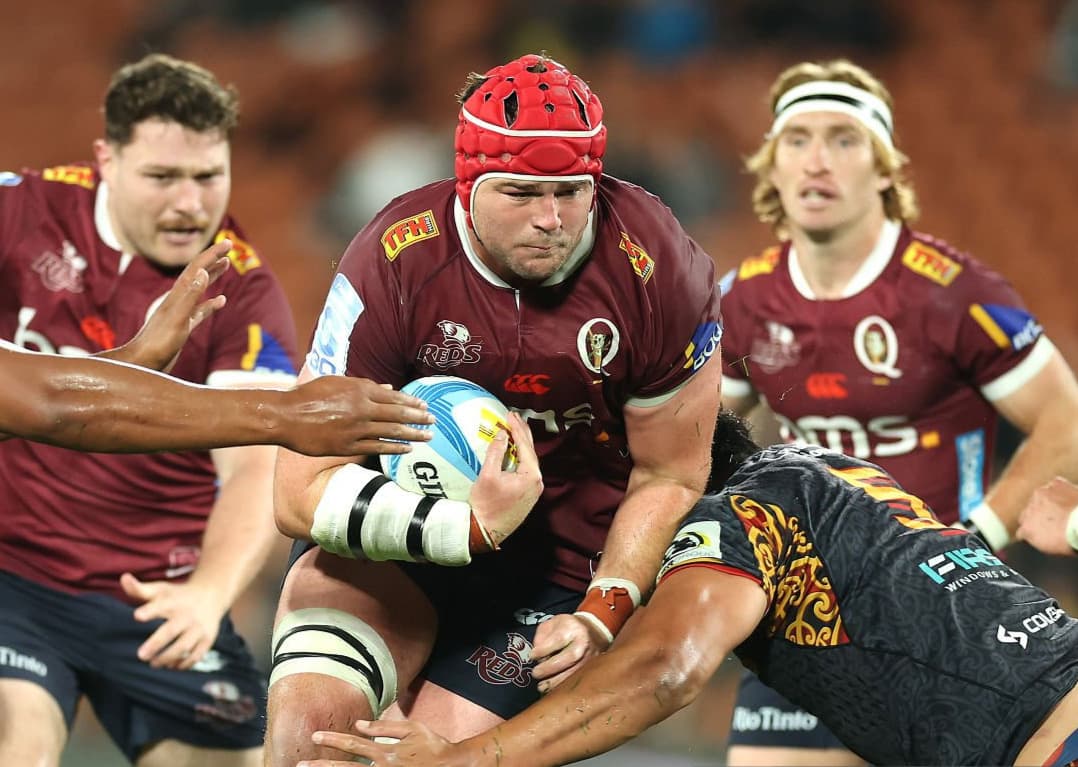 Reds No.8 Harry Wilson on the charge in Hamilton. Photos: Phil Walter, Getty Images