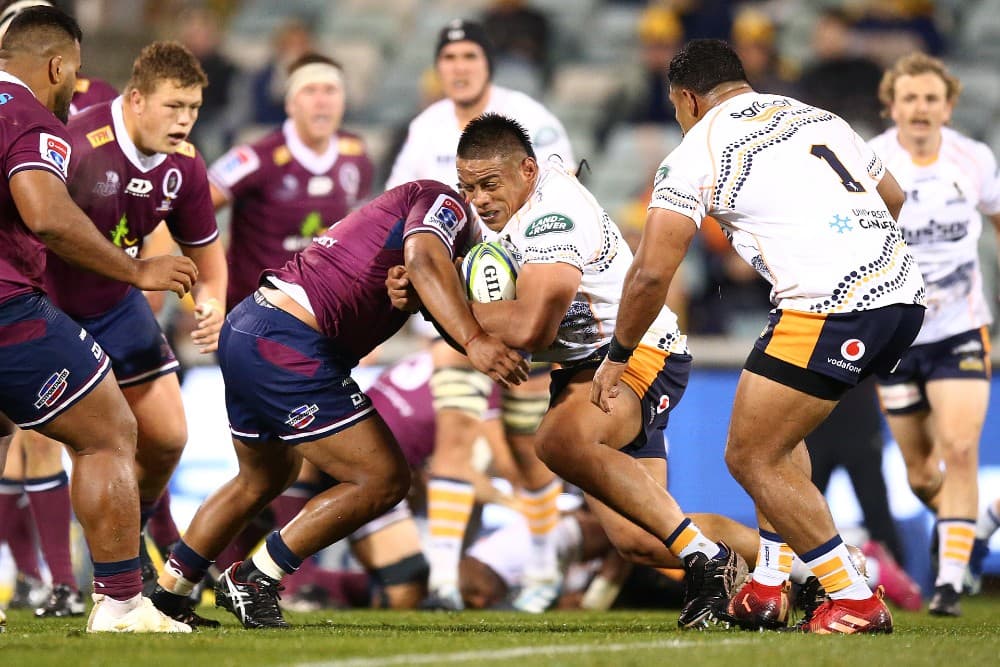 Allan Alaalatoa's matchup against Taniela Tupou will set the tone for the Super Rugby AU final. Photo: Getty Images