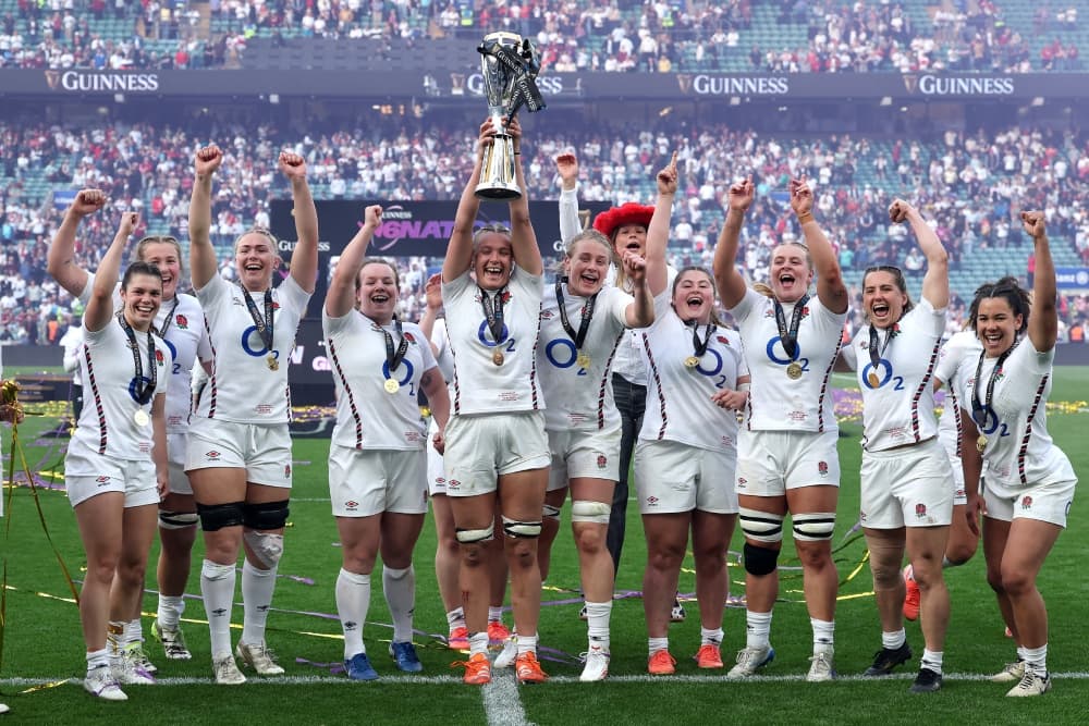England celebrates their tough win over France to claim another Six Nations title. Photo: Getty Images