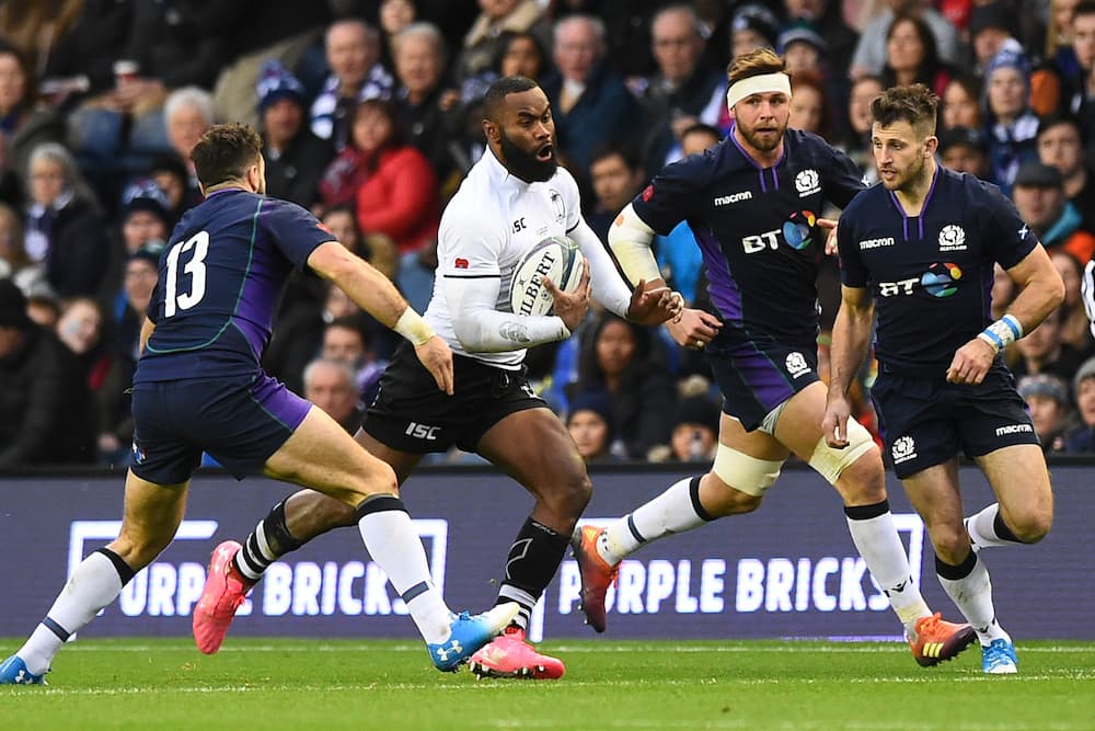 Semi Radradra surging through a gap against Scotland in 2018. Photo: Getty Images 