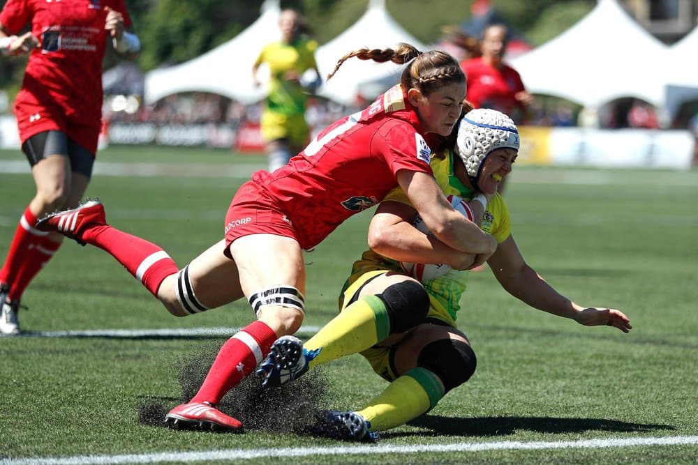 Sharni Williams put under intense pressure in Langford semi. Photo Credit: World Rugby