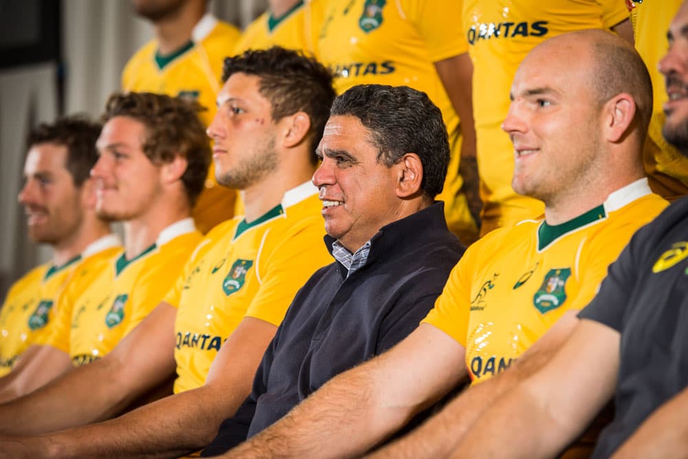 Mark Ella presented the Wallabies jerseys. Photo: ARU Media/Stu Walmsley