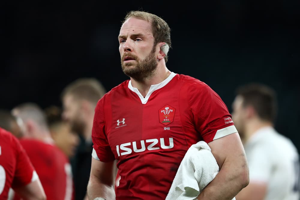 Alun Wyn Jones was grabbed by England prop Joe Marler. Photo: Getty Images