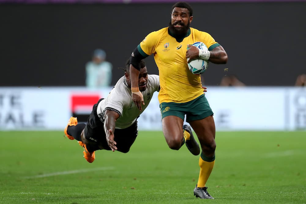 Marika Koroibete on the way to the tryline in Sapporo. Photo: Getty Images