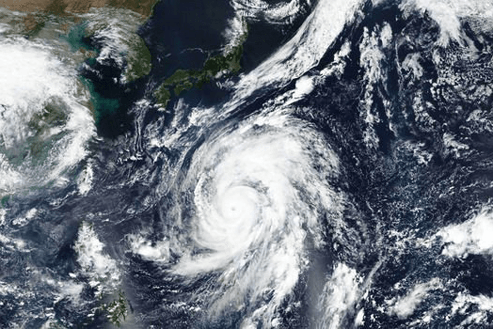 A call on Sunday's matches will be made on Sunday morning as World Rugby waits for Typhoon Hagibis to pass. Photo: NASA