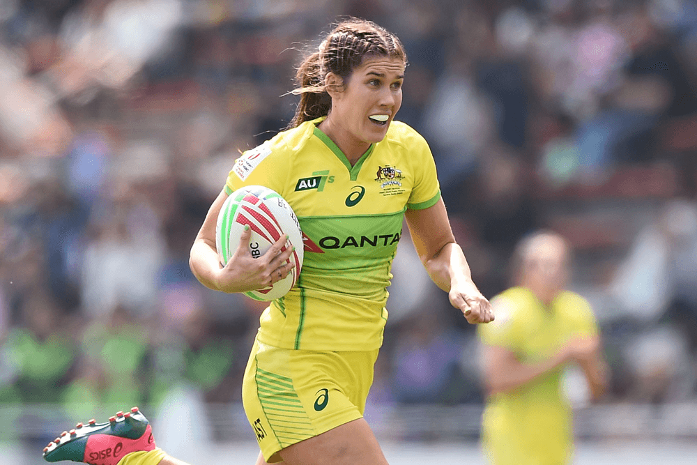 Charlotte Caslick had a hat-trick against Canada. Photo: Getty Images