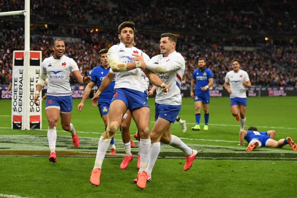 Ellis Genge celebrates his try in England's 13-6 win. Photo: Getty Images