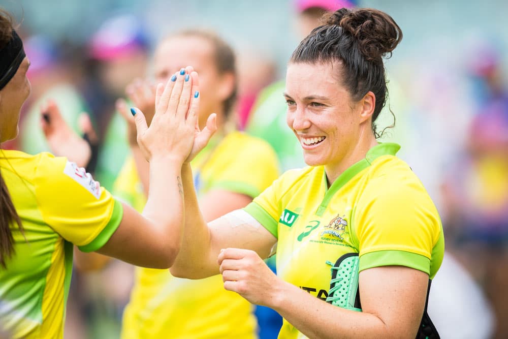 Emilee Cherry is expecting her first child in June. Photo: RUGBY.com.au/Stuart Walmsley