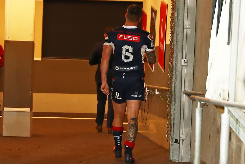 Sean McMahon leaves the field on Friday night. Photo: Getty Images