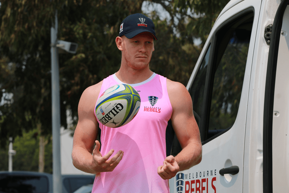 Campbell Magnay at Rebels training. Photo: Rebels Media