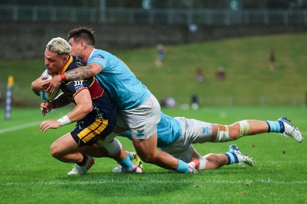 The Highlanders survived a power outage for victory over Moana Pasifika. Photo: Getty Images