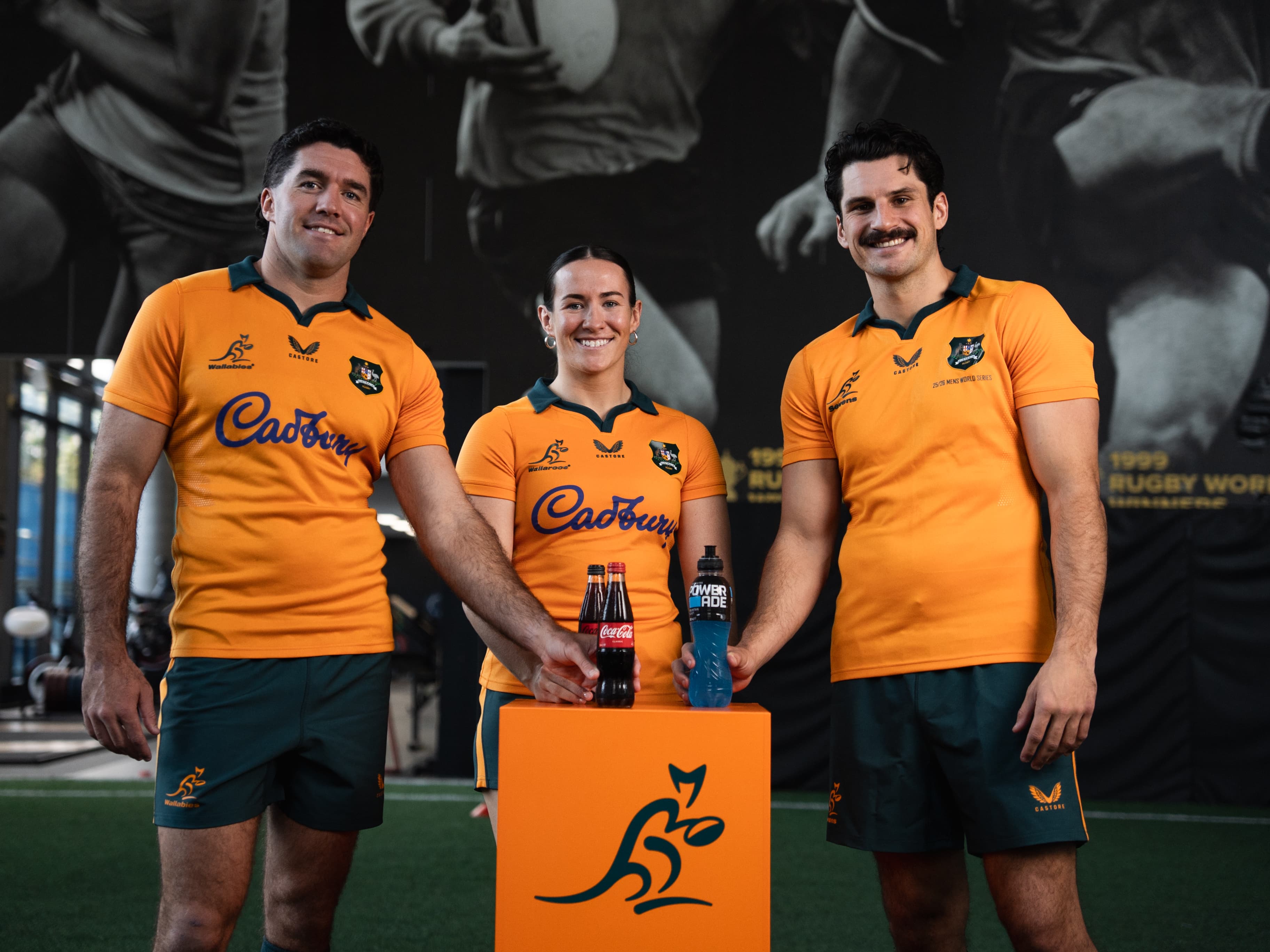 Ben Donaldson (Wallabies), Maya Stewart (Wallaroos/Sevens) & Henry Paterson (Sevens). Photo: Getty Images