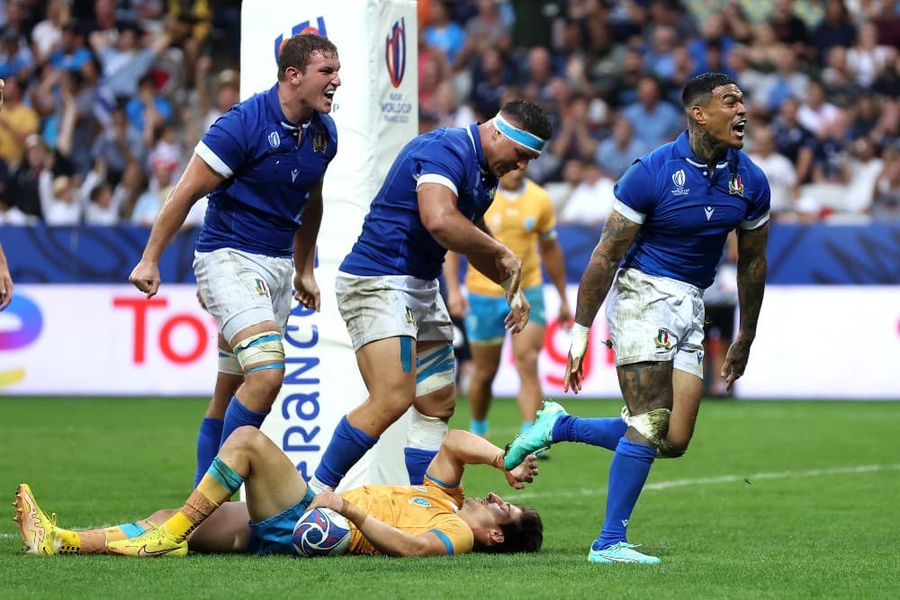 Monty Ioane scored as Italy came back to defeat Uruguay. Photo: Getty Image