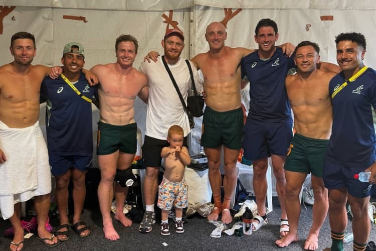 UFC title contender Jack Della Maddalena with the Aussies 7s side in Perth. Photo: henryhutchison/IG