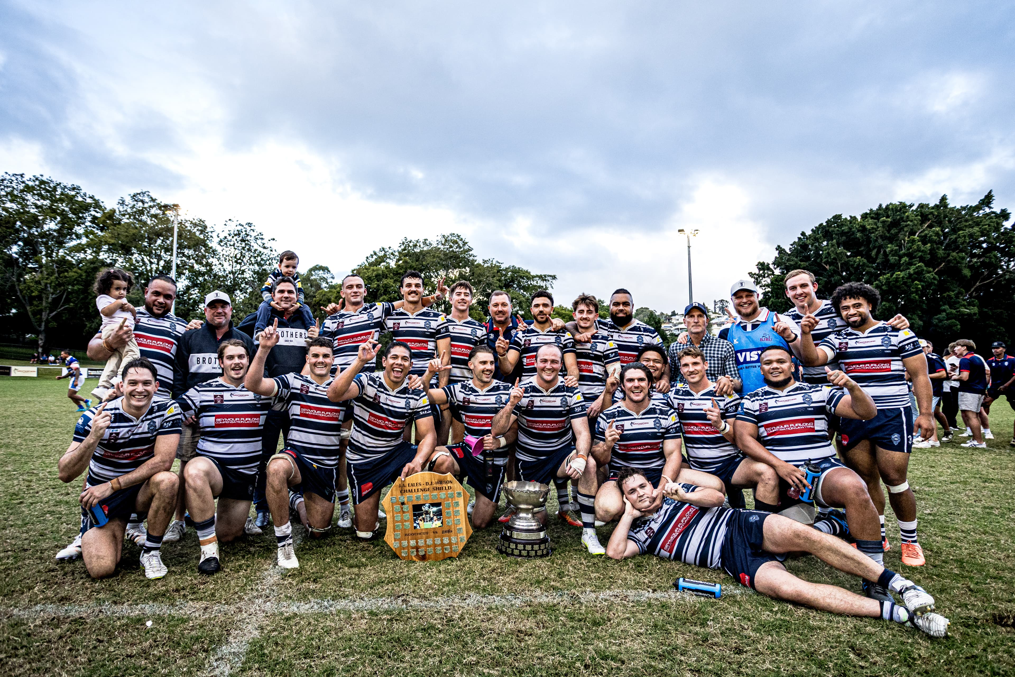 The victorious Brothers side after winning the Eales-Wilson Challenge Shield over Easts. Photos courtesy Eduardo Espinoza