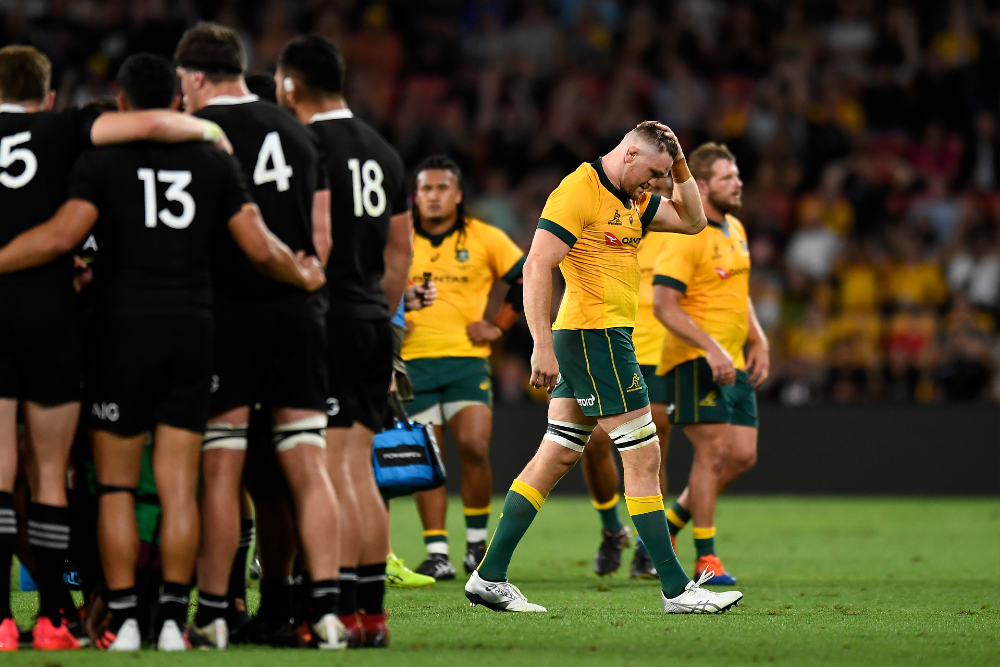 Lachie Swinton will miss the rest of 2020 after his red card on debut for the Wallabies. Photo: Getty Images