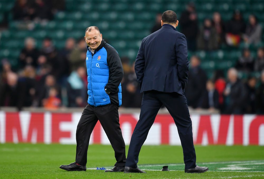 Eddie Jones and Michael Cheika cross coaching paths in 2016. Photo: Getty Images 