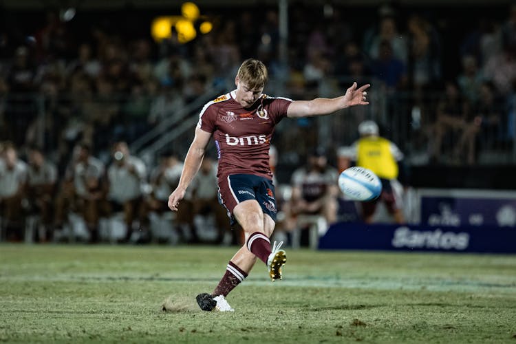 Harry McLaughlin-Phillips in action during Queensland's 2023 pre-season trial win over NSW in Roma. Picture: Stephen Tremain