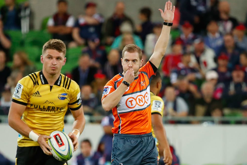 Leading Australian referee Angus Gardner gets a game started. Photo: Getty Images