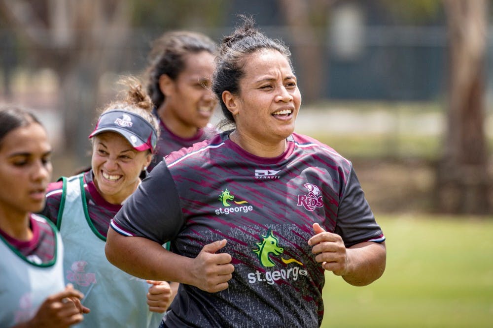 Front-rower Hilisha Samoa is returning to rugby after a break to have her fifth child. Photo: QRU Media/Brendan Hertel