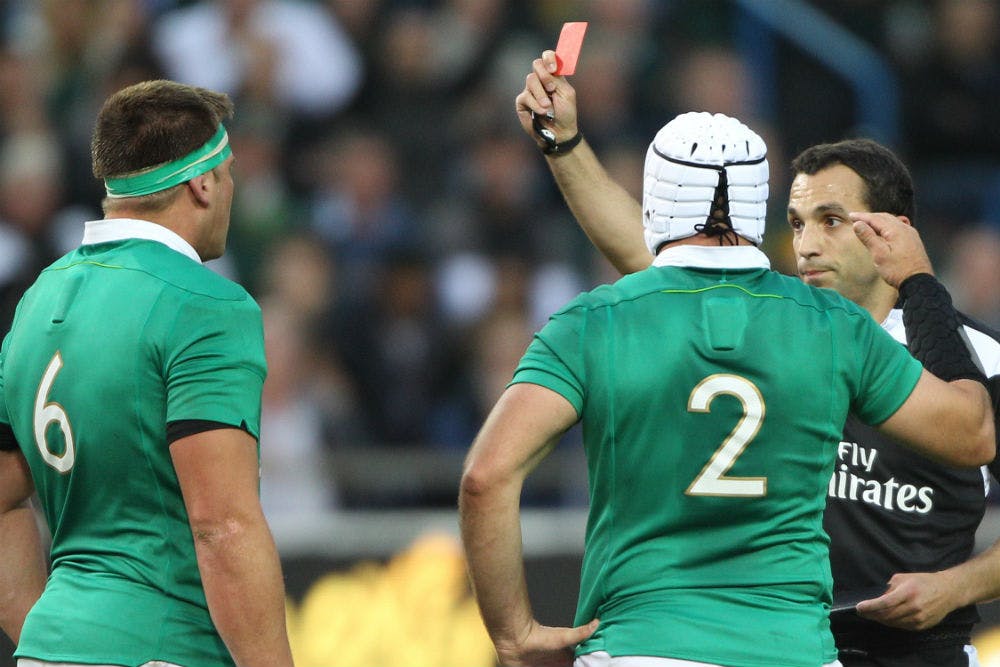 Ireland overcame this red card to beat South Africa. Photo: Getty Images
