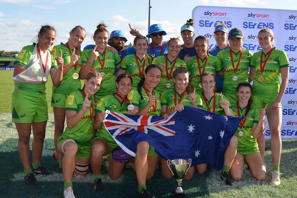 The victorious Australian girls schools sevens team at the World Schools 7s. Photo: Facebook