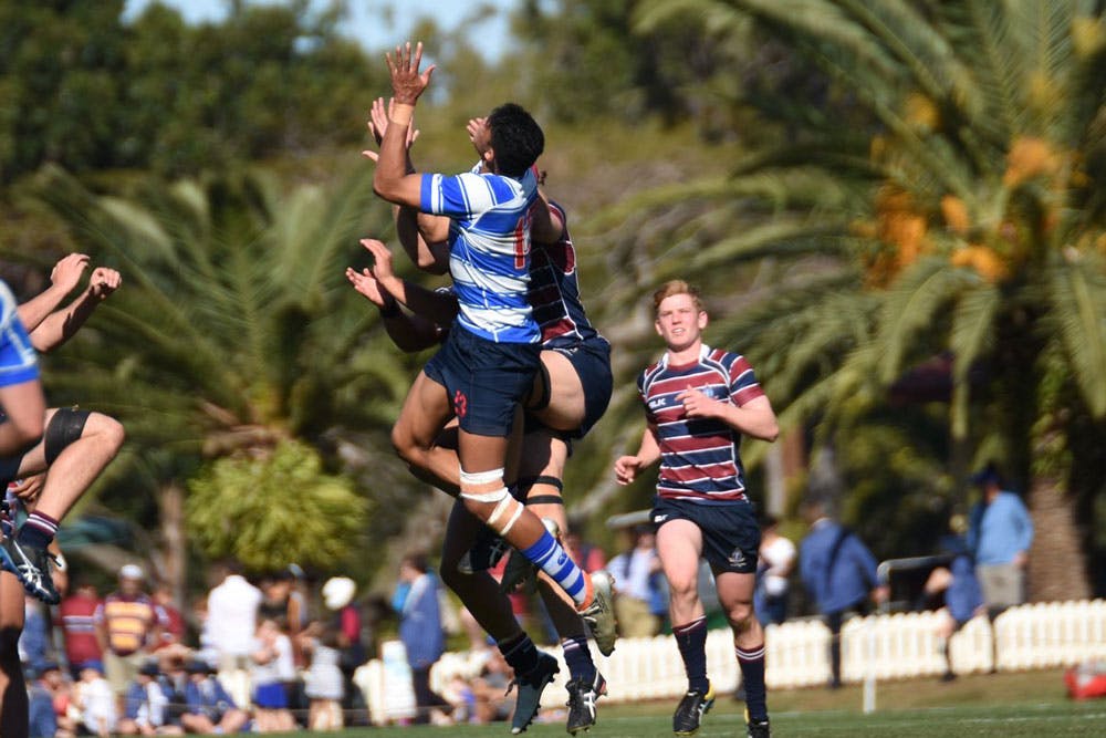 Nudgee playing against The Southport School in a GPS First XV match in 2018. Photo: Stephen Tremain/Twitter