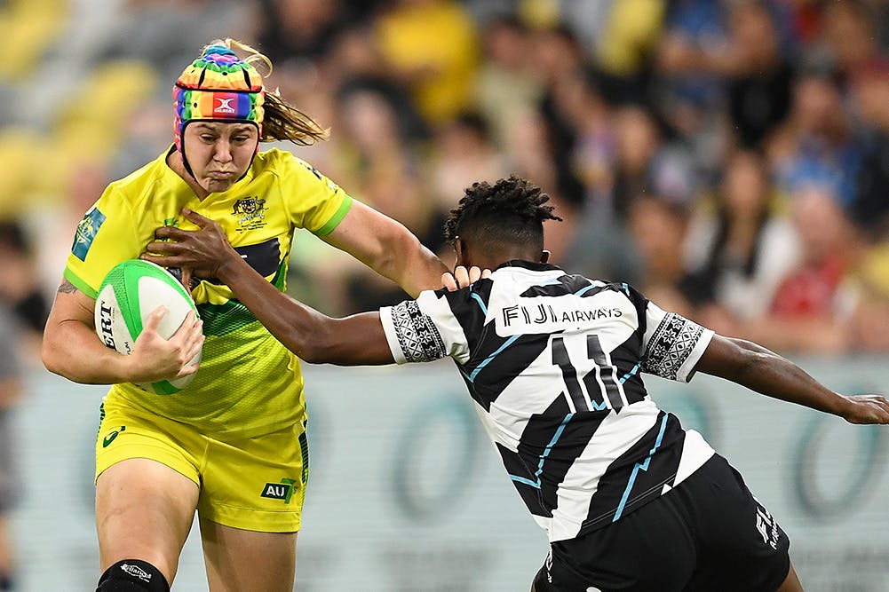 Sharni Williams palms off the Fijian defence | Getty Images