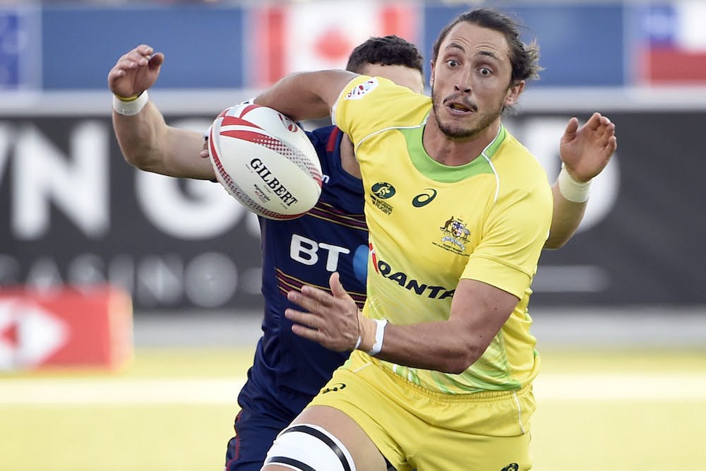 Sam Myers and the Aussie Sevens men finish sixth in Las Vegas. Photo: AFP