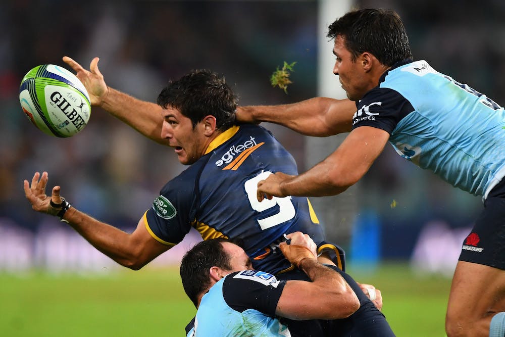 Tomás Cubelli in action from the Brumbies last year. Photo: Getty Images.