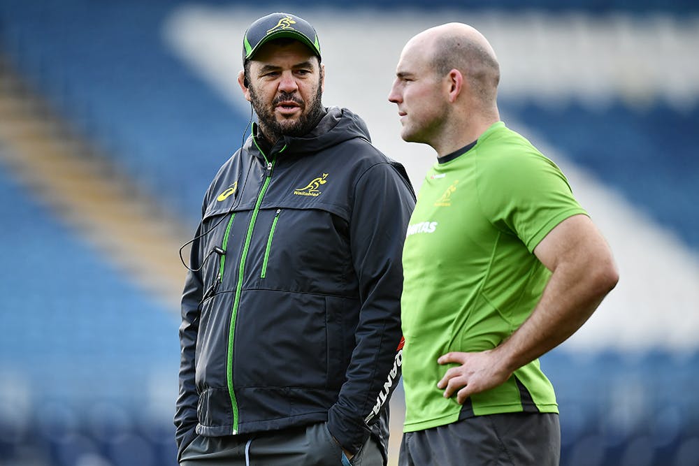 It's business as usual for Michael Cheika and Stephen Moore. Photo: Getty Images