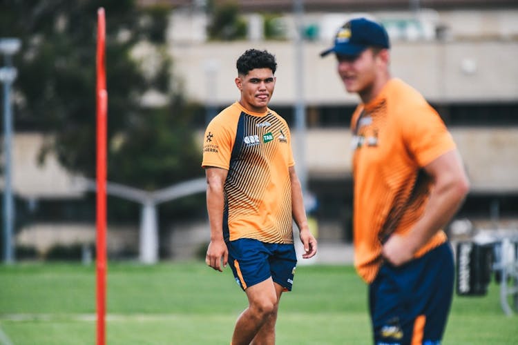 Noah Lolesio believes he is ready to deal with the pressure and hype that comes with being a Wallaby. Photo: Lachlan Lawson/Brumbies Media