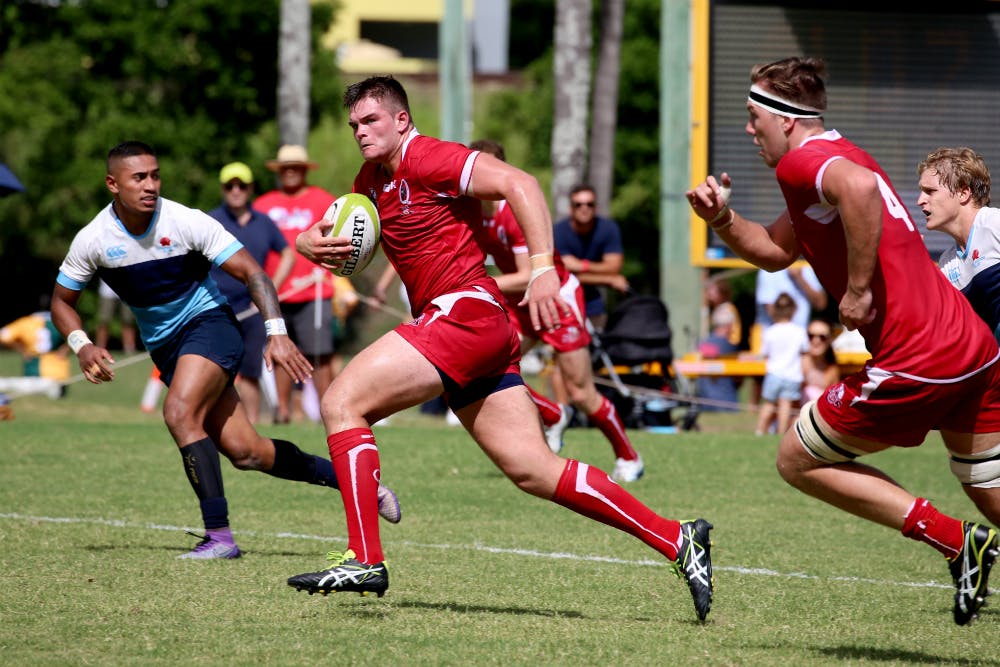Reece Hewat carries the ball for the Reds U20s against NSW Gen Blue. Photo: QRU Media