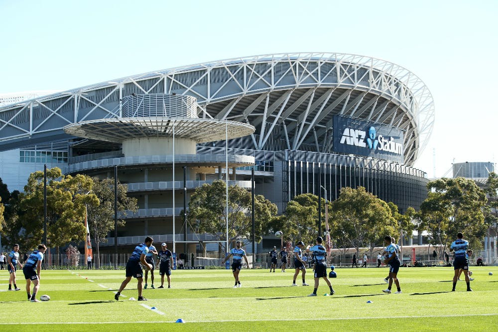 Blues players training on the NSWRL centre of excellence field. Photo: Getty Images