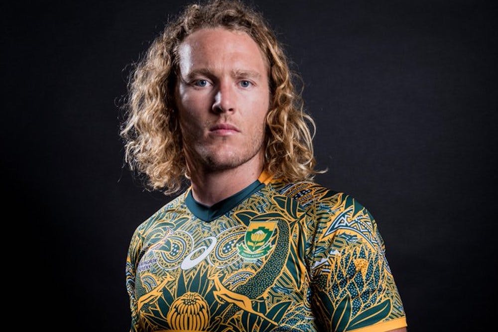 South African sevens star Werner Kok models the Madiba jersey. Photo: Twitter