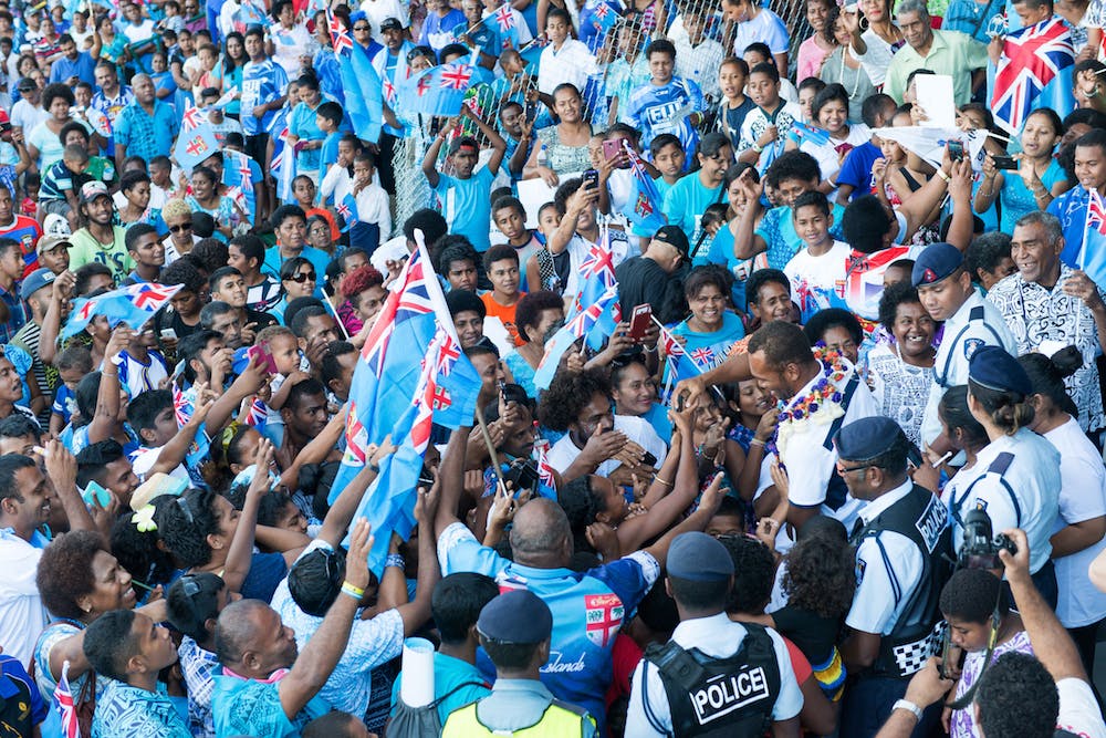 Celebrations erupt following the success of the Fijian Sevens. Now Super Rugby... Photo: Getty Images